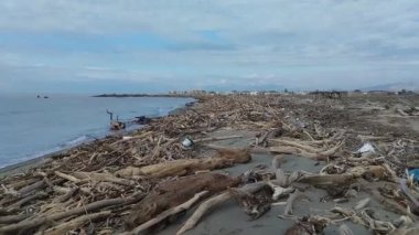 After the heavy rains and the abundant rainfall that caused strong storm surges and the flooding of the Volturno river and its overflowing, waste of all kinds poured onto the beaches of Castel Volturno.