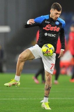 Gianluca Gaetano Player of Napoli, during the round of 16 match of the Italian Cup, between Napoli vs Cremonese, result of regulation time 2-2, but with the defeat on penalties for Napoli, with final result Napoli 6 - Cremonese 7. Match played at the
