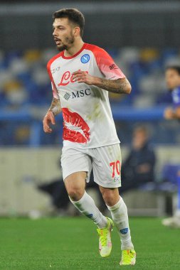 Gianluca Gaetano Player of Napoli, during the round of 16 match of the Italian Cup, between Napoli vs Cremonese, result of regulation time 2-2, but with the defeat on penalties for Napoli, with final result Napoli 6 - Cremonese 7. Match played at the
