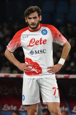 Khvicha Kvaratskhelia player of Napoli, during the match of the Italian Serie A league between Napoli vs Cremonese final result, Napoli 3, Cremonese 0, match played at the Diego Armando Maradona stadium.