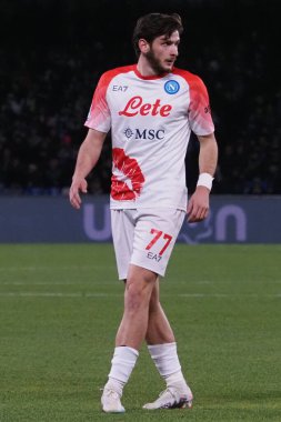 Khvicha Kvaratskhelia player of Napoli, during the match of the Italian Serie A league between Napoli vs Cremonese final result, Napoli 3, Cremonese 0, match played at the Diego Armando Maradona stadium.