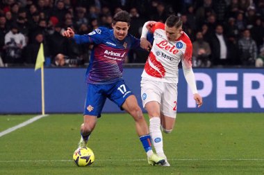 Leonardo Sernicola player of Cremonese and Piotr Zieliski player of  Napoli, during the match of the Italian Serie A league between Napoli vs Cremonese final result, Napoli 3, Cremonese 0, match played at the Diego Armando Maradona stadium