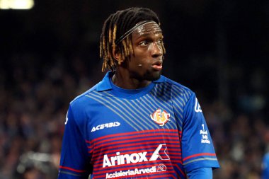 Frank Tsadjout player of Cremonese, during the match of the Italian Serie A league between Napoli vs Cremonese final result, Napoli 3, Cremonese 0, match played at the Diego Armando Maradona stadium.