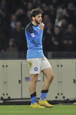 Khvicha Kvaratskhelia player of Napoli, during the match of the Italian Serie A league between Napoli vs Juventus final result, Napoli 5, Juventus 1, match played at the Diego Armando Maradona stadium.