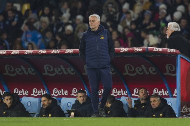 Jos Mourinho coach of Roma, during the match of the Italian Serie A league between Napoli vs Roma final result, Napoli 2, Roma 1, match played at the Diego Armando Maradona stadium