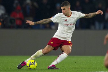 Gianluca Mancini player of Roma, during the match of the Italian Serie A league between Napoli vs Roma final result, Napoli 2, Roma 1, match played at the Diego Armando Maradona stadium.