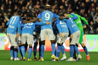 Team Napoli, during the match of the Italian Serie A league between Salernitana vs Napoli final result, Salernitana 0, Napoli 2, match played at the Arechi stadium.