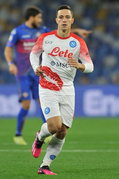 Giacomo Raspadori Player of Napoli, during the round of 16 match of the Italian Cup, between Napoli vs Cremonese, result of regulation time 2-2, but with the defeat on penalties for Napoli, with final result Napoli 6 - Cremonese 7. Match played at th