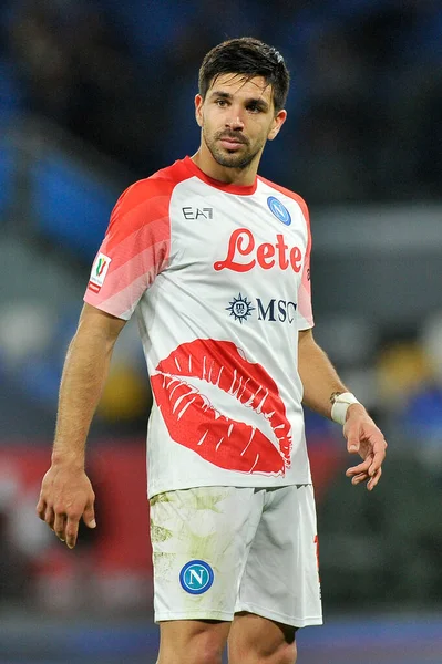 Giovanni Simeone Player of Napoli, during the round of 16 match of the Italian Cup, between Napoli vs Cremonese, result of regulation time 2-2, but with the defeat on penalties for Napoli, with final result Napoli 6 - Cremonese 7. Match played at the