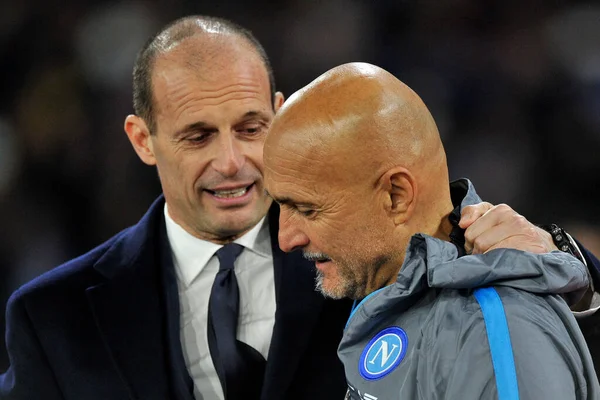 Luciano Spalletti Coach Napoli Massimiliano Allegri Coach Juventus Κατά Διάρκεια — Φωτογραφία Αρχείου
