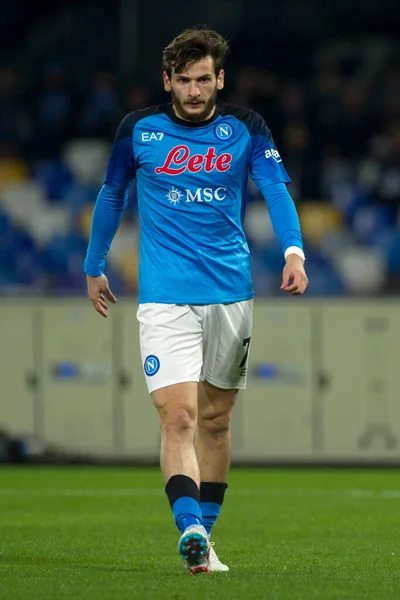 Khvicha Kvaratskhelia player of Napoli, during the match of the Italian Serie A league between Napoli vs Roma final result, Napoli 2, Roma 1, match played at the Diego Armando Maradona stadium.