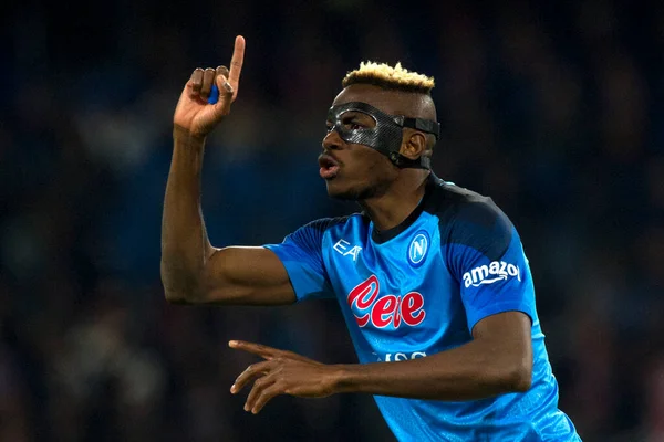 Victor Osimhen player of Napoli, during the match of the Italian Serie A league between Napoli vs Roma final result, Napoli 2, Roma 1, match played at the Diego Armando Maradona stadium.