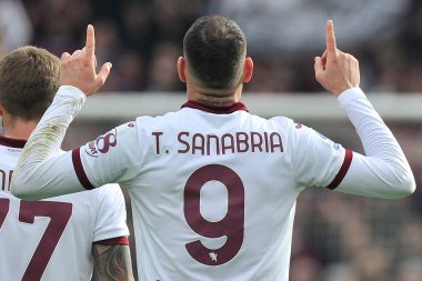 Torino 'dan Antonio Sanabria, İtalya Serie A Ligi maçında Salernitana ile Torino arasındaki final maçı, Salernitana 1, Torino 1, Arechi Stadyumu' nda oynandı..