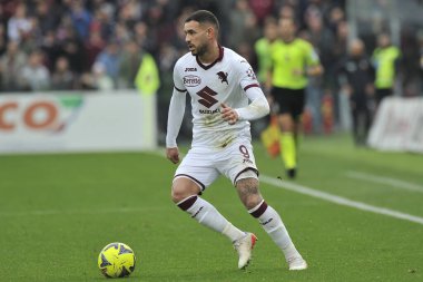 Torino 'dan Antonio Sanabria, İtalya Serie A Ligi maçında Salernitana ile Torino arasındaki final maçı, Salernitana 1, Torino 1, Arechi Stadyumu' nda oynandı..