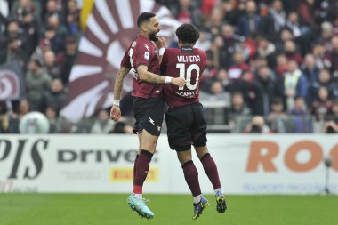 Tonny Vilhena and Dylan Bronn players of Salernitana, during the match of the Italian Serie A league between Salernitana vs Torino final result, Salernitana 1, Torino 1, match played at the Arechi stadium.