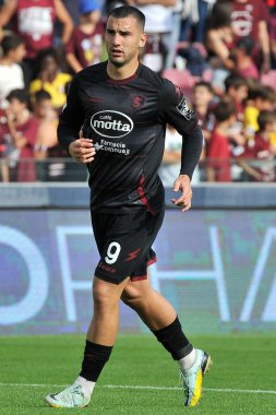 Salernitana 'dan Federico Bonazzoli, İtalya Serie A ligi maçında Salernitana - Spezia final maçı, Salernitana 1, Spezia 0, Arechi Stadyumu' nda oynandı..