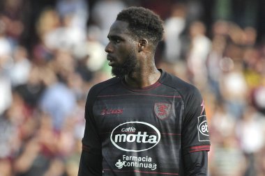 Salernitana 'dan Boulaye Dia, İtalya Serie A ligi maçında Salernitana - Spezia final maçı, Salernitana 1, Spezia 0, Arechi Stadyumu' nda oynandı..