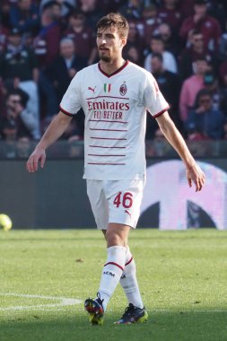Matteo Gabbia player of Milan, during the match of the Italian Serie A league between Salernitana vs Milan final result, Salernitana 1, Milan 1, match played at the Arechi Stadium.