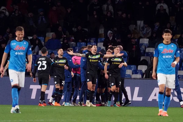 Lazio Players Celebrate Goal Match Italian Serie League Napoli Lazio — Φωτογραφία Αρχείου