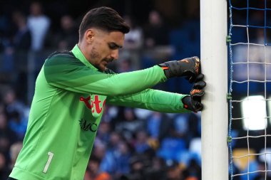 Napoli 'den Alex Meret, İtalya Serie A Ligi maçında Napoli - Atalanta final maçı, Napoli 2, Atalanta 0, Diego Armando Maradona Stadyumu' nda oynandı..
