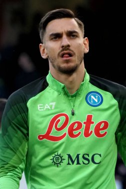 Napoli 'den Alex Meret, İtalya Serie A Ligi maçında Napoli - Atalanta final maçı, Napoli 2, Atalanta 0, Diego Armando Maradona Stadyumu' nda oynandı..