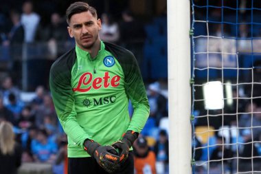 Napoli 'den Alex Meret, İtalya Serie A Ligi maçında Napoli - Atalanta final maçı, Napoli 2, Atalanta 0, Diego Armando Maradona Stadyumu' nda oynandı..