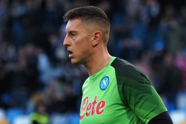 Napoli 'nin Pierluigi Gollini oyuncusu, Napoli ile Atalanta arasındaki İtalyan Serie A ligi maçında, Napoli 2, Atalanta 0, Diego Armando Maradona Stadyumu' nda oynandı..