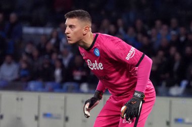 Napoli 'nin Pierluigi Gollini oyuncusu, Napoli ile Atalanta arasındaki İtalyan Serie A ligi maçında, Napoli 2, Atalanta 0, Diego Armando Maradona Stadyumu' nda oynandı..