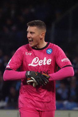 Napoli 'nin Pierluigi Gollini oyuncusu, Napoli ile Atalanta arasındaki İtalyan Serie A ligi maçında, Napoli 2, Atalanta 0, Diego Armando Maradona Stadyumu' nda oynandı..