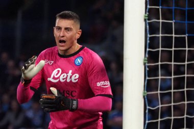 Napoli 'nin Pierluigi Gollini oyuncusu, Napoli ile Atalanta arasındaki İtalyan Serie A ligi maçında, Napoli 2, Atalanta 0, Diego Armando Maradona Stadyumu' nda oynandı..