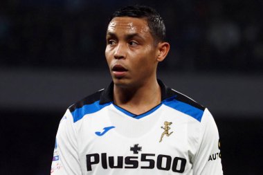 Atalanta 'dan Luis Muriel, İtalya Serie A Ligi maçında Napoli - Atalanta final maçı, Napoli 2, Atalanta 0, Diego Armando Maradona Stadyumu' nda oynandı..