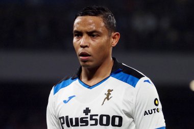 Atalanta 'dan Luis Muriel, İtalya Serie A Ligi maçında Napoli - Atalanta final maçı, Napoli 2, Atalanta 0, Diego Armando Maradona Stadyumu' nda oynandı..