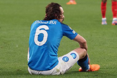Napoli 'nin Mario Rui oyuncusu, Napoli ile Eintracht Frankfurt arasındaki Uefa Şampiyonlar Ligi maçında, Napoli 3, Eintracht Frankfurt 0. Maç Diego Armando Maradona stadyumunda oynandı..