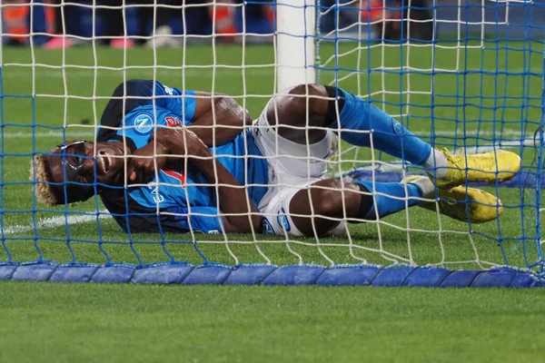 Victor Osimhen Giocatore Del Napoli Durante Partita Uefa Champions League — Foto Stock
