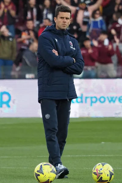 Thiago Motta Trainer Von Bologna Während Des Spiels Der Italienischen — Stockfoto