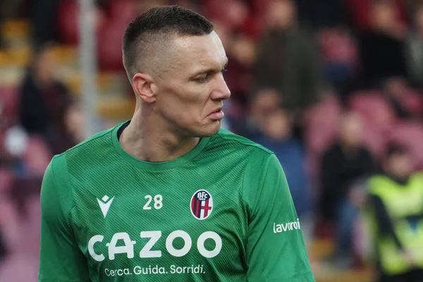 Ukasz Skorupski Spelare Bologna Matchen Italienska Serie Ligan Mellan Salernitana — Stockfoto