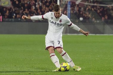 Bologna 'nın Georgios Kyriakopoulos oyuncusu, İtalya Serie A ligi maçında Salernitana ile Bologna arasındaki final maçı, Salernitana 2, Bologna 2, Arechi Stadyumu' nda oynandı..