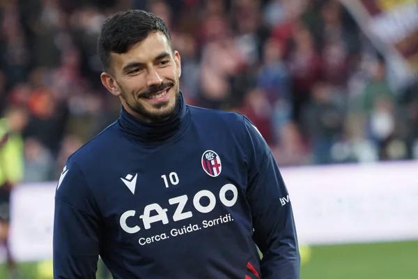 Nicola Sansone Jogador Bolonha Durante Jogo Liga Italiana Serie Entre — Fotografia de Stock