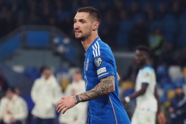 İtalya 'nın Matteo Politano oyuncusu Euro 2024 ön eleme maçında İtalya ile İngiltere arasındaki maçın sonucu İtalya 1, İngiltere 2. Maç Diego Armando Maradona stadyumunda oynandı..