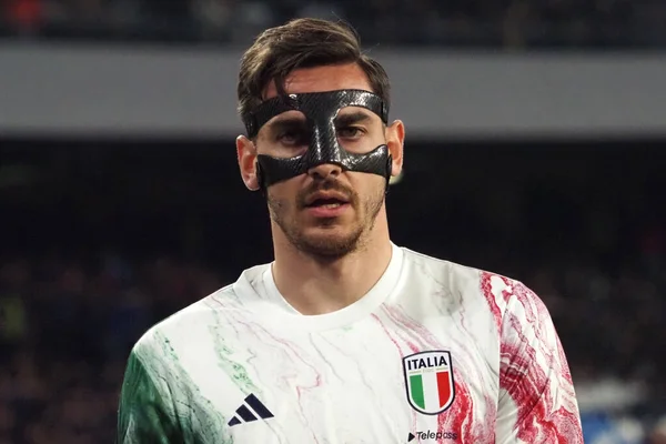 알렉스 메리트 이탈리아 선수는 이탈리아와 잉글랜드간 Uefa 2024 경기에서 이탈리아 — 스톡 사진
