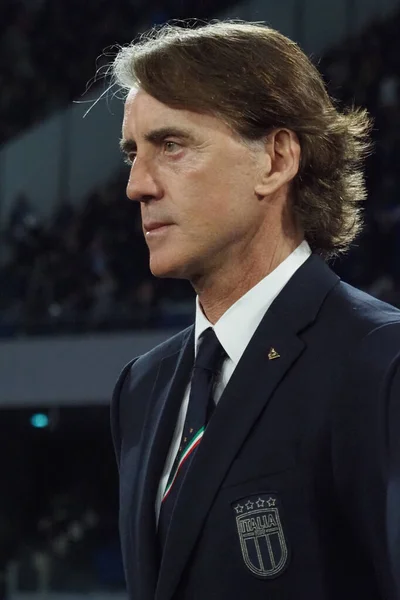 Roberto Mancini Προπονητής Της Ιταλίας Κατά Διάρκεια Του Προκριματικού Αγώνα — Φωτογραφία Αρχείου