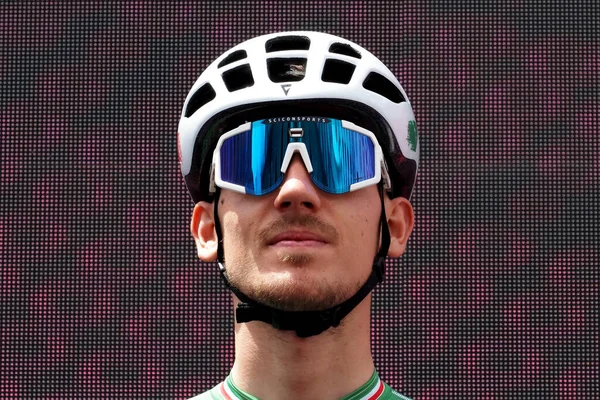 菲利波 Filippo Zana 是一名意大利自行车手 2022年意大利自行车冠军 在意大利Giro Italia 意大利语 Giro Italia — 图库照片