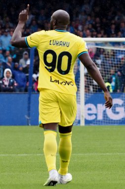 Inter takımından Romelu Lukaku, Napoli - Inter final maçı sırasında Diego Armando Maradona Stadyumu 'nda oynandı..