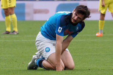 Napoli 'nin Khvicha Kvaratskhelia oyuncusu, Napoli ile Inter arasındaki İtalya Serie A ligi maçında, Napoli 3, Inter 1, Diego Armando Maradona Stadyumu' nda oynandı..