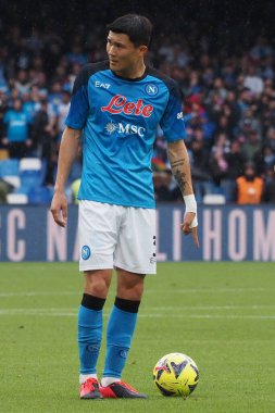 Napoli 'den Kim Min Jae, İtalya Serie A Ligi maçında Napoli - Inter final maçı, Inter 3, Inter 1, Diego Armando Maradona Stadyumu' nda oynandı..