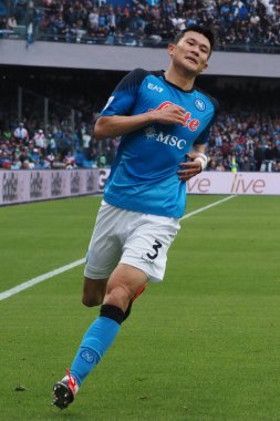 Napoli 'den Kim Min Jae, İtalya Serie A Ligi maçında Napoli - Inter final maçı, Inter 3, Inter 1, Diego Armando Maradona Stadyumu' nda oynandı..