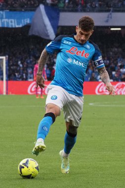 Napoli 'den Giovanni Di Lorenzo, Napoli - Inter final maçı sırasında Diego Armando Maradona Stadyumu' nda oynanan 1..