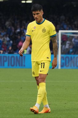 Inter takımından Joaqun Correa, Napoli - Inter final maçı sırasında Diego Armando Maradona Stadyumu 'nda oynandı.