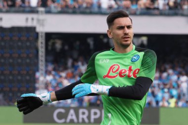 Napoli 'den Alex Meret, Napoli ile Sampdoria arasındaki İtalyan Serie A ligi maçında, Napoli 2, Sampdoria 0, Diego Armando Maradona Stadyumu' nda oynandı..
