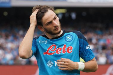 Napoli 'nin Khvicha Kvaratskhelia oyuncusu, Napoli ile Sampdoria arasındaki İtalyan Serie A ligi maçında, Napoli 2, Sampdoria 0, Diego Armando Maradona Stadyumu' nda oynandı..